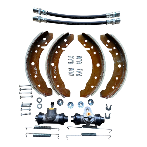 Bremsen SET hinten groß VW Käfer Bremsbeläge 10.57-7.64 Bremsbacken Pendelachse 113609537B Bremsbacken Montagesatz Beläge Bremsschläuche